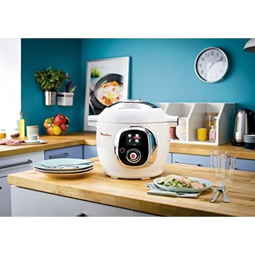  [아마존베스트]Moulinex CE704110 Cookeo Multi Cooker (800 Watt, French Version) white / chrome (FR)