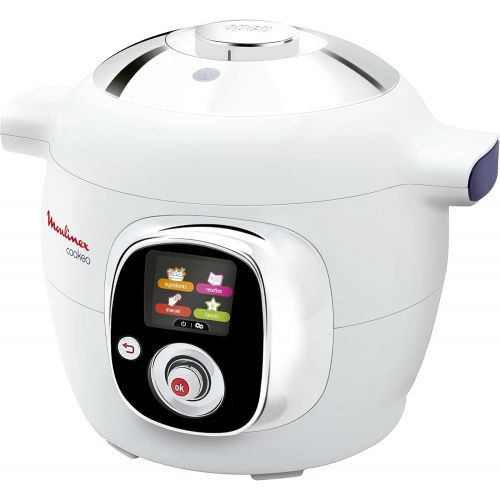  [아마존베스트]Moulinex CE704110 Cookeo Multi Cooker (800 Watt, French Version) white / chrome (FR)