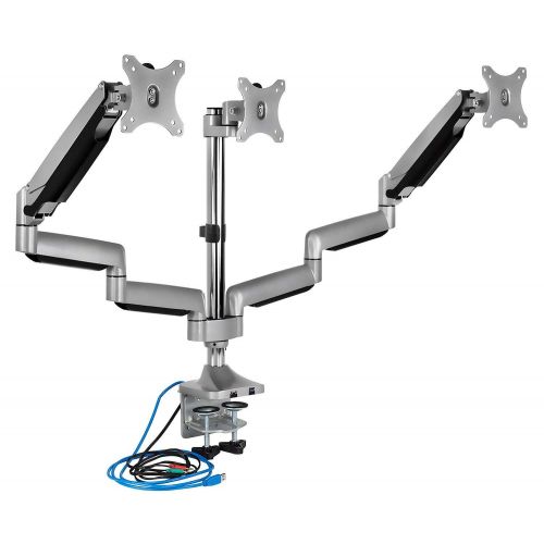  Mount-It! Single Monitor Arm Mount | Desk Stand | Full Motion Height Adjustable Articulating Gas Spring Arm | Fits 19 21 24 27 29 30 32 Inch VESA Compatible Computer Screen | C-Cla