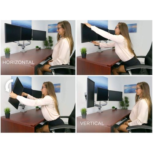  Mount-It! Single Monitor Arm Mount | Desk Stand | Full Motion Height Adjustable Articulating Gas Spring Arm | Fits 19 21 24 27 29 30 32 Inch VESA Compatible Computer Screen | C-Cla