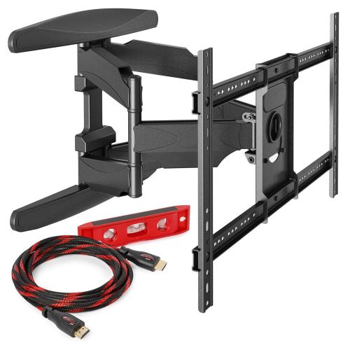  Mount Factory Heavy-Duty Full Motion TV Wall Mount - Articulating Swivel Bracket Fits Flat Screen Televisions from 42” to 70” (VESA 400 x 600 Compatible)  Tilt Swing Out Arm with 10 HDMI Cable