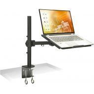 Mount-It! Laptop Notebook Desk Mount Stand with Full Motion Height Adjustable Holder, Articulating Vented Cooling Platform, Fits Up to 17 Inch Computers, Clamp Mounting, 22 Lb Capa