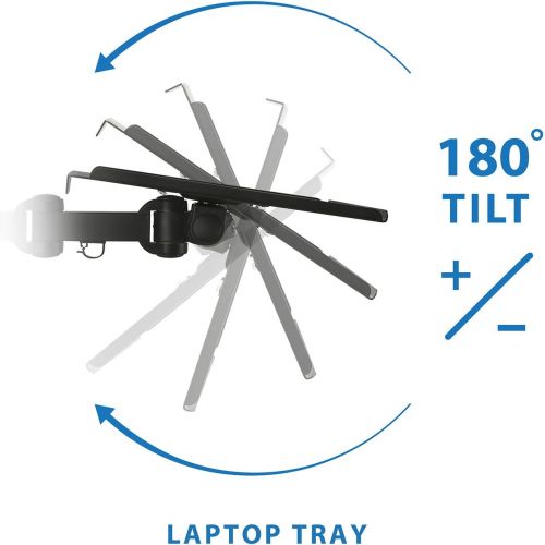  Mount-It! Laptop Notebook Desk Mount Stand with Full Motion Height Adjustable Holder, Articulating Vented Cooling Platform, Fits Up to 17 Inch Computers, Clamp Mounting, 22 Lb Capa