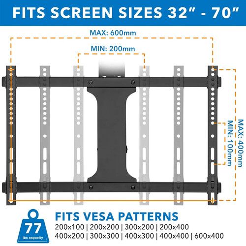  Mount-It! MI-4224 Motorized Ceiling Mount for 32 to 70