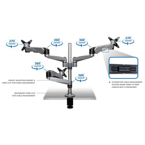  Mount-It! Dual Monitor & Laptop Mount with Cooling Fan