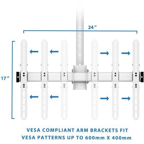  Mount-It! MI-509B_WHT Full Motion Ceiling TV Mount for 32 to 70