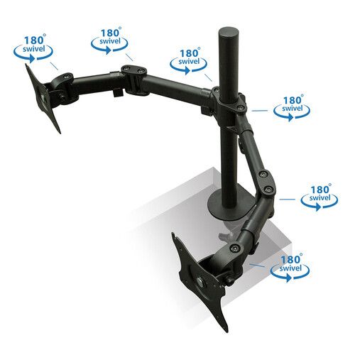  Mount-It! Full Motion Dual Monitor Desk Mount for 13 to 27