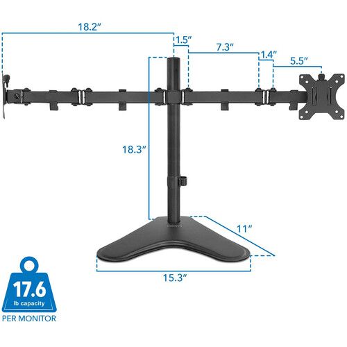  Mount-It! Dual Monitor Desk Stand for 19-32