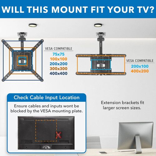  Mount-It! MI-4225 Flip-Down Ceiling TV Mount for 23 to 55