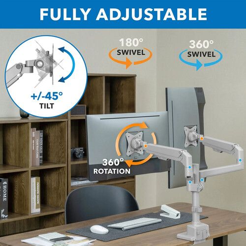  Mount-It! MI-6772 Full-Motion Dual-Monitor Desk Mount for 19 to 32