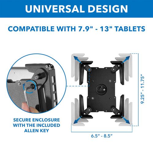  Mount-It! Universal Tablet Floor Kiosk (Black)