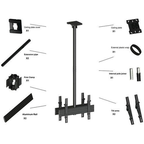  Mount-It! Extra-Large Dual-Screen Ceiling Mount (Back-to-Back)