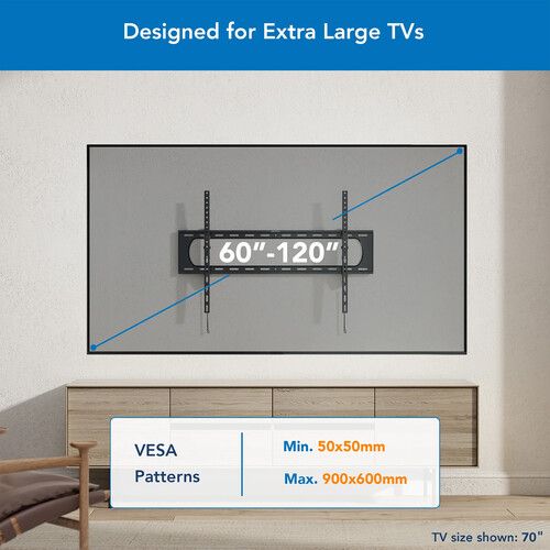  Mount-It! MI-14009 Heavy Duty XXL Tilt TV Wall Mount for 60 to 120