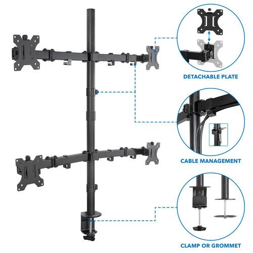  Mount-It! Quad-Monitor Desk Mount for 19 to 32