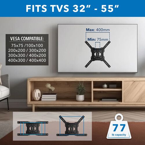  Mount-It! MI-14002 Full Motion TV Wall Mount for 32 to 55