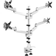 Mount-It! MI-63156 Full-Motion Quad-Monitor Desk Mount with Clamp & Grommet for Up to 27