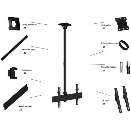  Mount-It! Single-Screen Ceiling Mount with Tilt Mounting Brackets