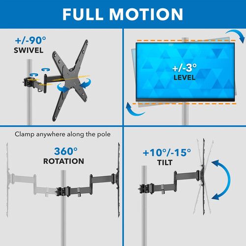  Mount-It! MI-391XL Full-Motion TV Pole Mount for 32 to 55