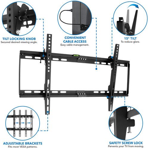  Mount-It! Low-Profile Tilting Wall Mount for 32 to 65