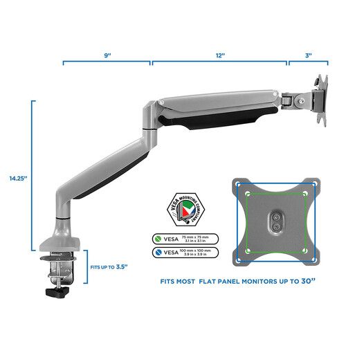  Mount-It! Single-Monitor Desk Arm Mount for 13 to 27