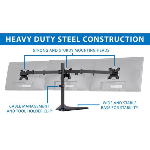  Mount-It! MI-2789 Triple Monitor Stand for 19 to 27