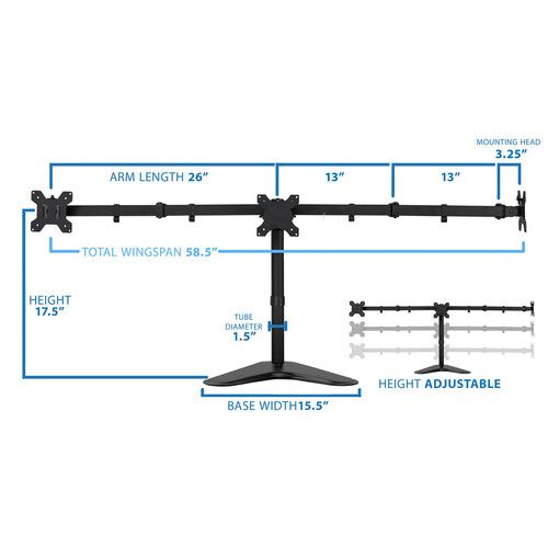  Mount-It! MI-2789 Triple Monitor Stand for 19 to 27