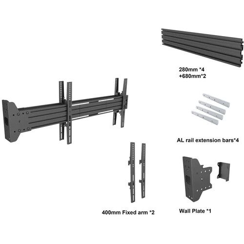  Mount-It! Single-Point Dual-Screen Horizontal Wall Mount for 32-65