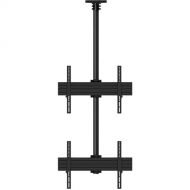 Mount-It! Dual-Screen Single-Pole Ceiling Mount (Top-to-Bottom)