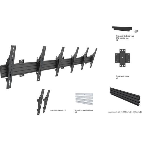  Mount-It! Three-Screen Menu Board Wall Mount (Portrait)