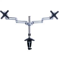 Mount-It! Dual Articulating Arm Monitor Desk Mount (Silver)