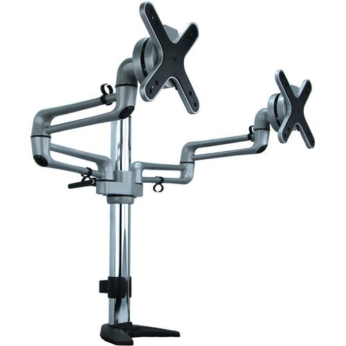  Mount-It! Dual Articulating Arm Monitor Desk Mount (Silver)