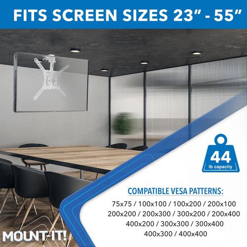  Mount-It! MI-4225WHT Flip-Down Ceiling TV Mount for 23 to 55