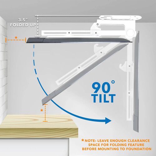  Mount-It! MI-4225WHT Flip-Down Ceiling TV Mount for 23 to 55