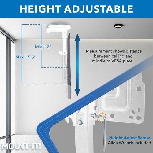  Mount-It! MI-4225WHT Flip-Down Ceiling TV Mount for 23 to 55