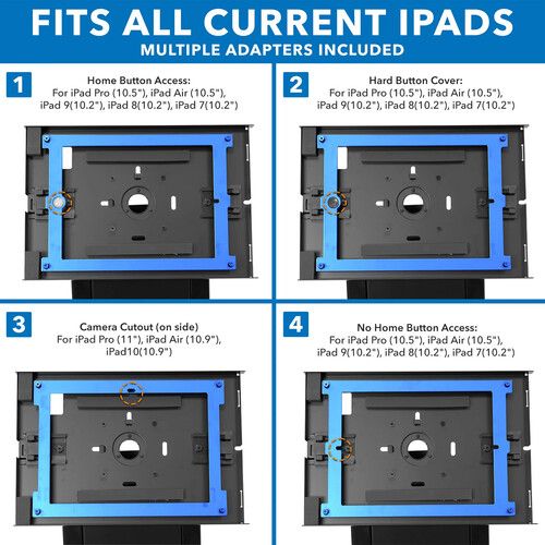  Mount-It! Anti-Theft Floor Stand with Document Holder for Apple iPad Black