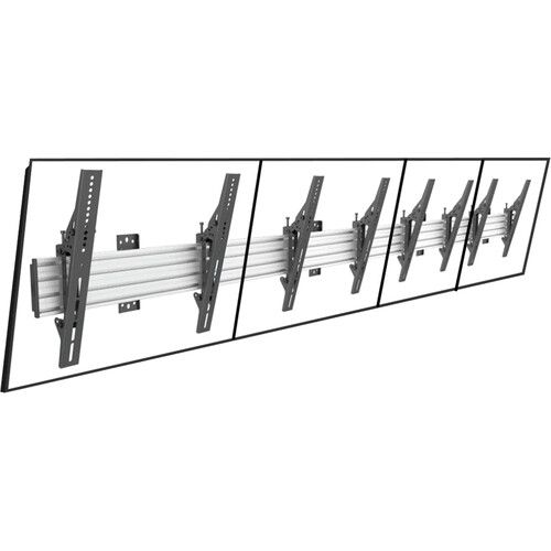  Mount-It! Four-Screen Menu Board Wall Mount with Tilt Mounting Brackets (Side-by-Side)