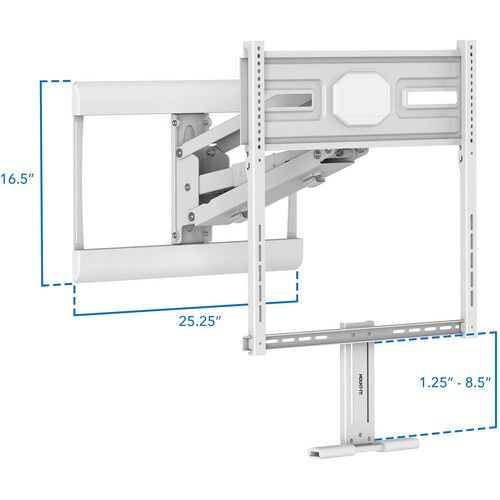  Mount-It! MI-395WHT Pull-Down Fireplace TV Mount with Spring Arm for 43 to 70