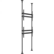 Mount-It! Dual-Screen Dual-Pole Heavy-Duty Floor-to-Ceiling Mount (Top-to-Bottom, Landscape)