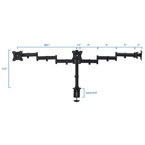  Mount-It! Adjustable Triple Monitor Mount for 13 to 27