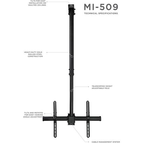  Mount-It! MI-509L Full Motion Ceiling Mount with Long Extension for 32 to 70