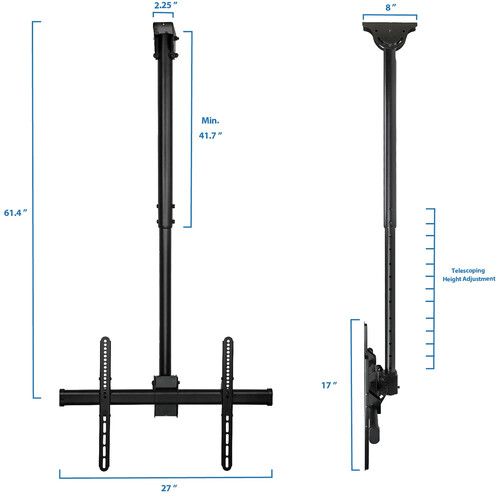  Mount-It! MI-509L Full Motion Ceiling Mount with Long Extension for 32 to 70