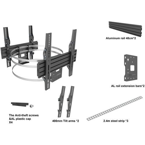  Mount-It! MI-20812 Dual-Screen Column Mount for 32 to 65