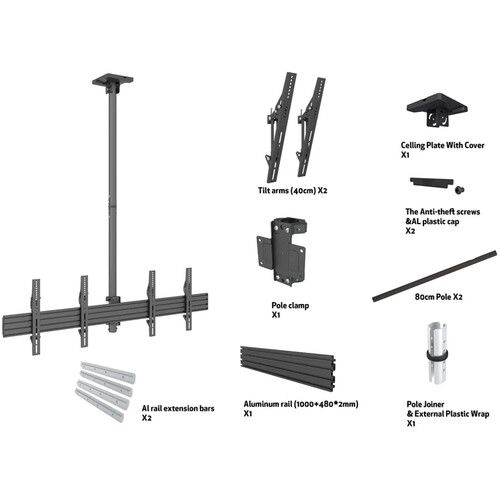  Mount-It! Dual-Screen Ceiling Mount (Side-by-Side)