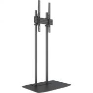 Mount-It! Single-Screen Dual-Pole Floor Stand with Wide Base