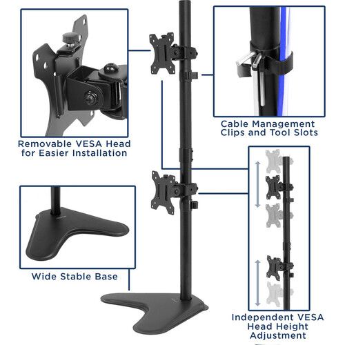  Mount-It! MI-1758 Vertical Dual Monitor Stand for 24