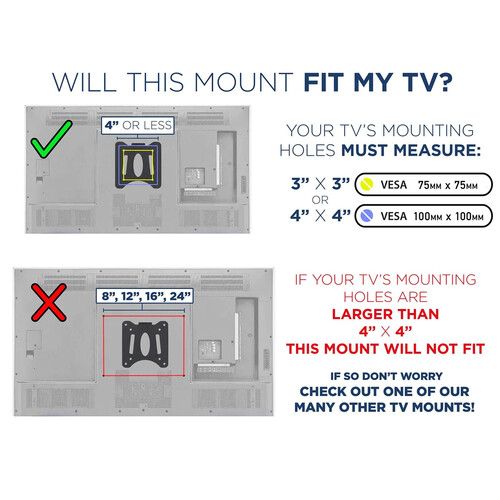  Mount-It! Low Profile Fixed TV Mount