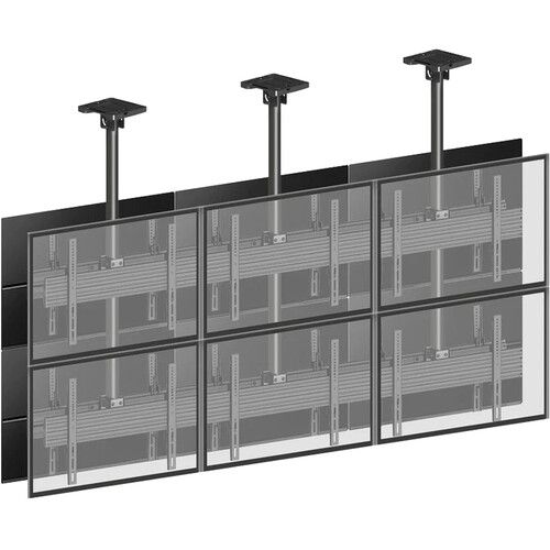  Mount-It! 12-Screen Three-Pole Ceiling Mount (2 Top-to-Bottom, 3 Back-to-Back)