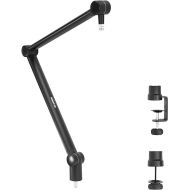 MOUNT-IT! Adjustable Microphone Boom Arm [3/8’’ to 5/8’’ Screw Adapter] Suspension Scissor Mic Stand, Desk Mount For Blue Snowball, Yeti, & Other Studio and Gaming Microphones (With Cable Management)