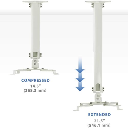  [아마존베스트]Mount-It! Ceiling Projector Mount Height Adjustable Universal Stand Fits Epson Optoma Benq Viewsonic Projectors, 30 Lbs Capacity (Medium)