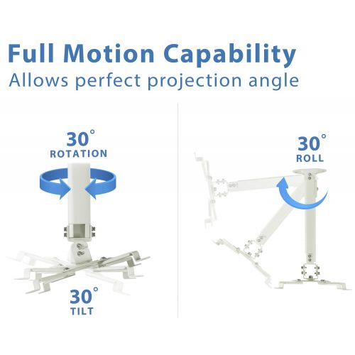  [아마존베스트]Mount-It! Ceiling Projector Mount Height Adjustable Universal Stand Fits Epson Optoma Benq Viewsonic Projectors, 30 Lbs Capacity (Medium)